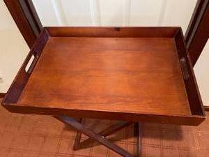 lot 261 image: Vintage Wooden Folding Tray Table