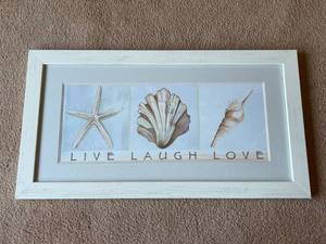 lot 294 image: Live Laugh Love Seashell Framed Art