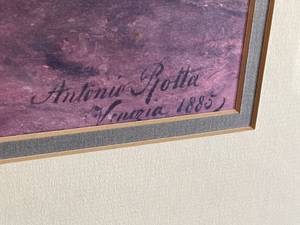 lot 323 image: Antonio Rotta Framed Art Piece With Ornate Gold Frame