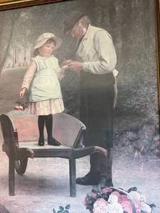 lot 324 image: Vintage Removing The Thorn Framed Art