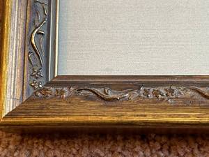lot 339 image: Vintage Girl Praying With Teddy Bear Framed Art