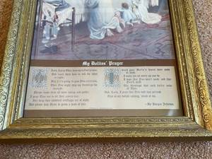 lot 340 image: My Dollies Prayers Framed Art By Burgess Johnson