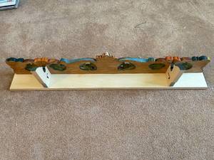 lot 342 image: Hand Carved Wooden Wall Mount Shelf With Great Colors
