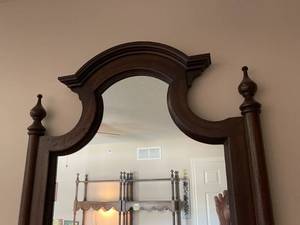 lot 349 image: Large Ornate Wooden Wall Mirror