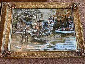 lot 367 image: 3 Lionel Barrymore Metallic Framed Art Pieces