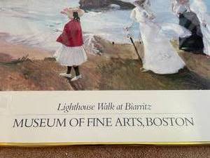 lot 370 image: Lighthouse Walk At Biarritz Framed Art By Joaquin Sorolla Bastida