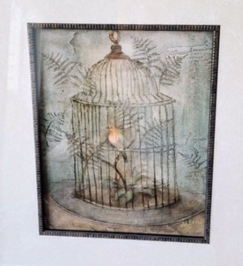 lot 75 image: Lovely Print of a Beautiful Bird Cage