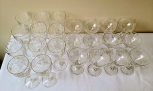 lot 217 image: Etched Glassware