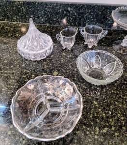 lot 228 image: Vintage CutPressed Glassware