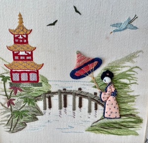 lot 384 image: Neat Needlepoint Art