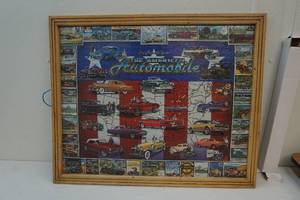 Automobile puzzle frame