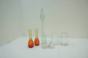 Vases, glass containers