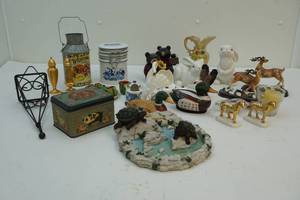 Accent pieces, figurines, tea set, and containers
