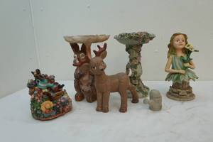 Birdbaths and statues