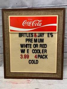 Vintage Coca Cola Letterboard 16� X 18�