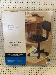 Brand New in Box Black Chenille Chair