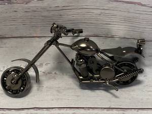 Hand Made Metal Motorcycle Art 7� Long