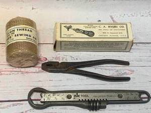 Miscellaneous Tools Including CA Myers Leather Sewing Awl
