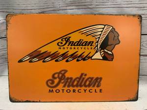 Indian Metal Motorcycle Sign 8� x 12� New