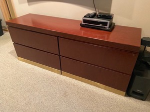 lot 42 image: Modern Office  Cherry Wood CredenzaFiling Cabinet by Reff