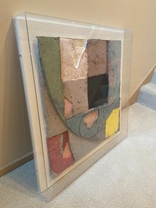 lot 46 image: Framed Abstract Fiber Art in Acrylic Frame