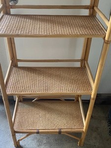 lot 14 image: Decorative Rattan Shelving Unit