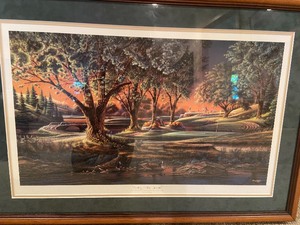 lot 39 image: Framed Terry Redlin Print Spring on the Greens