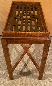 lot 26 image: Petite Accent Table w Decorative Bronze Top