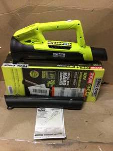 lot 1 image: ONE 18V 90 MPH 200 CFM Cordless Battery Leaf BlowerSweeper (Tool Only) by RYOBI Customer Return See pictures