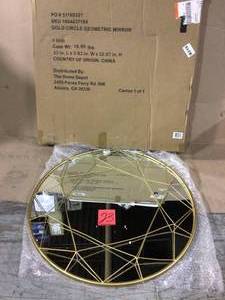 lot 23 image: Medium Round Gold Modern Mirror (30 in. Diameter) Customer Return See pictures