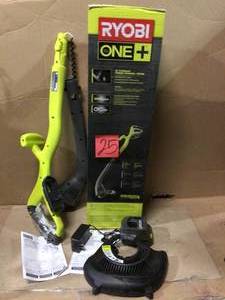 lot 25 image: ONE 18V 10 in. Cordless Battery String Trimmer and Edger with 1.3 Ah Battery and Charger by RYOBI Customer Return See pictures
