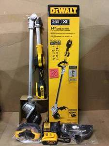lot 30 image: 20V MAX Lithium-Ion Brushless Cordless String Trimmer with (1) 5.0Ah Battery and Charger Included by DEWALT Customer Return See pictures