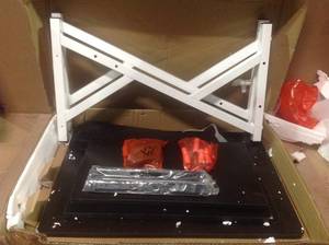 lot 45 image: 24 in. Rectangular Black Laptop Desk with Keyboard Tray by HODEDAH Customer Return See pictures
