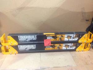 lot 52 image: 42.4 in. W x 28.8 in. H Steel Sawhorse and Jobsite Table  1100 lb. Capacity by TOUGHBUILT Customer Return See pictures