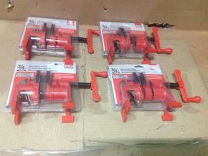 lot 61 image: H-Style 34 in. Black Pipe Clamp Fixture Set by BESSEY Customer Return See pictures