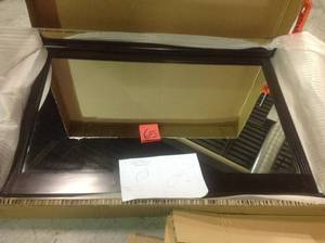 lot 65 image: 32 in. L x 46 in. W Framed Wall Mirror in Espresso by Home Decorators Collection Customer Return See pictures