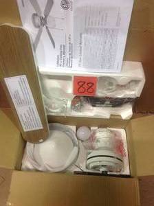 lot 88 image: Littleton 42 in. LED Indoor White Ceiling Fan with Light Kit Customer Return See pictures