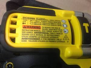 lot 92 image: Dewalt DCD999B 20V MAX 12 in Brushless Cordless Hammer DrillDriver with FLEXVOLT ADVANTAGE Customer Return See pictures