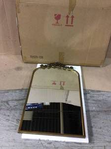lot 13 image: Medium Arch Gold Classic Mirror (30.75 in. H x 19 in. W) Customer Return See pictures