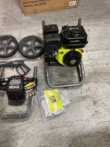 lot 110 image: 2,900 PSI 2.5 GPM Cold Water Gas Pressure Washer by RYOBI Customer Returns See Pictures