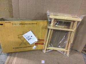 lot 86 image: 18 in. Directors Chair Natural Solid Wood Frame by Casual Home &nbspCustomer Returns See Pictures
