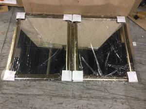 lot 87 image: Medium Rectangle Medium Champagne Art Deco Mirror (32.75 in. H x 26.75 in. W) &nbspCustomer Returns See Pictures