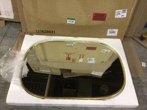 lot 88 image: Medium Oval Gold Art Deco Mirror (35.5 in. H x 23.75 in. W) &nbspCustomer Returns See Pictures