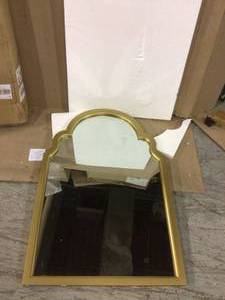 lot 89 image: Medium Ornate Arched Gold Antiqued Classic Accent Mirror (35 in. H x 24 in. W) &nbspCustomer Returns See Pictures