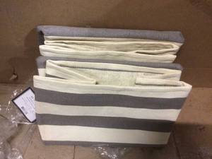 lot 91 image: Rectangle Woven Paper Stripe Decorative Bin &nbspCustomer Returns See Pictures