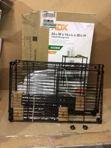 lot 6 image: Black 3-Tier Metal Wire Shelving Unit (24 in. W x 30 in. H x 14 in. D) by HDX &nbspCustomer Returns See Pictures