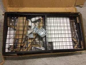 lot 58 image: Black Adjustable Height Steel Overhead Garage Storage Rack (48 in. W x 96 in. D) by FLEXIMOUNTS &nbspCustomer Returns See Pictures