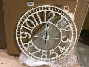 lot 62 image: Manhattan Industrial Wall Clock, Analog, White, 32 &nbspCustomer Returns See Pictures