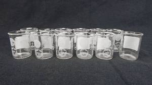 lot 162 image: Set of 12 Mercer Glass Works Merco 15ML Pyrex Glass Beakers