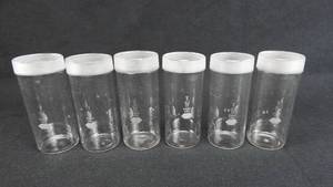 lot 27 image: Set of 6 Exax 150 ML Glass Cylinder 55 Jars